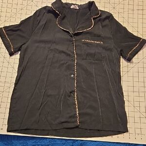 Black Short Sleeve Sleep Shirt Large: E